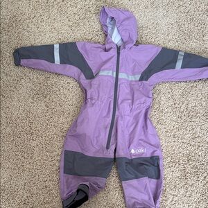 Oaki Purple and Gray Kids Rain Suit 4T